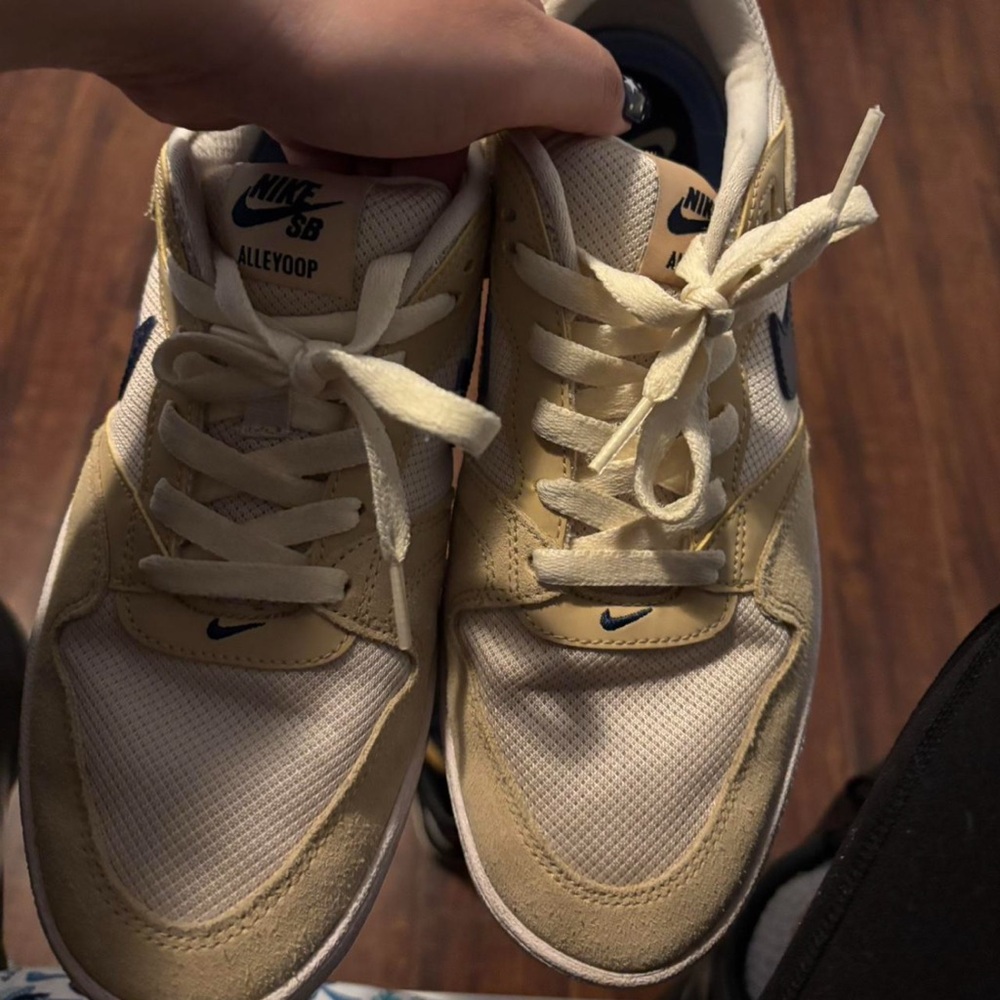 Nike SB Alleyoop Sneakers in Cream and Blue Accents!